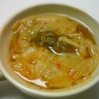 キムチと梅のスープご飯